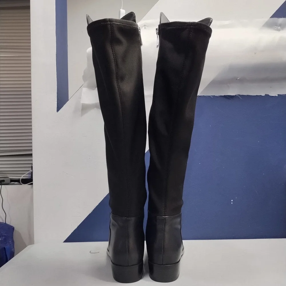 Michael Kors Tall Boots Womens US 8M Black Soft Leather Round Toe Side Zip EUC